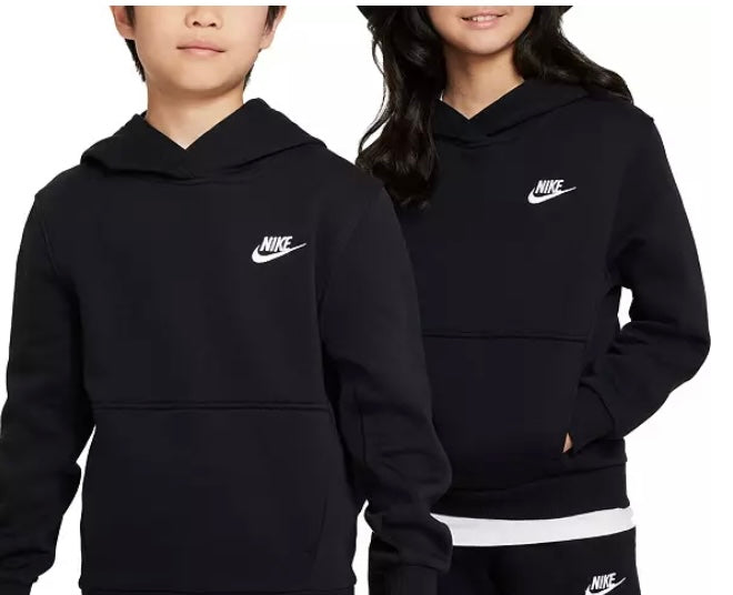 Nike Sweatshirt Boys Girls Embroidered Logo Swoosh Sweater Black.