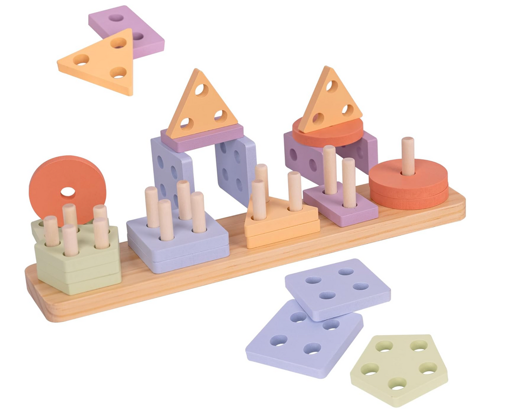 China Wooden Geometric Lion Shape Color Recognition Block Educational Sorting Stacking Baby Toys - View #6