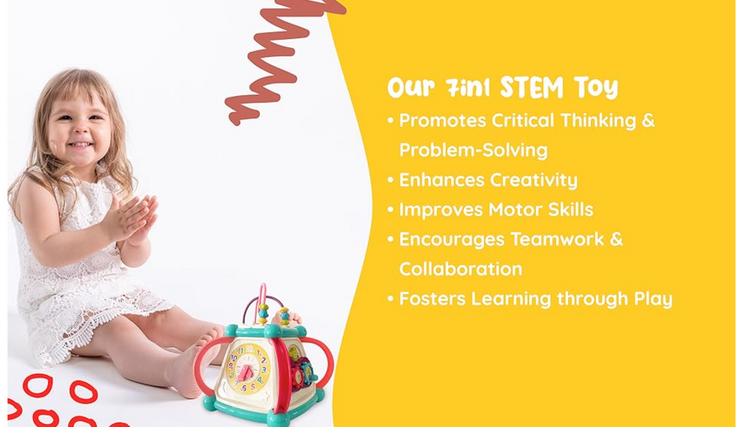 7 in 1 STEM Electronic educational activity cube baby toys early learning Preschool Toy