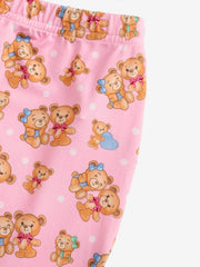 Girls  Bear Graphic Tee &  Skirt Set