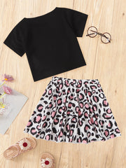 Toddler Girls  Bear Print  Tee & Skirt